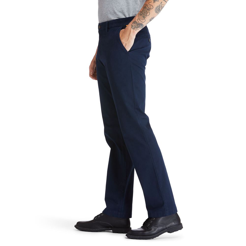 Timberland Mens Pants Squam Lake Stretch Chino - Navy - India TX3059481